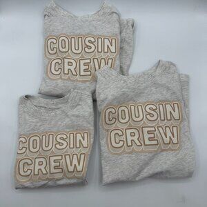 Carters Kids Toddler SHORT Sleeve T-Shirt Gray Grey Small Medium 3T Cousin Crew